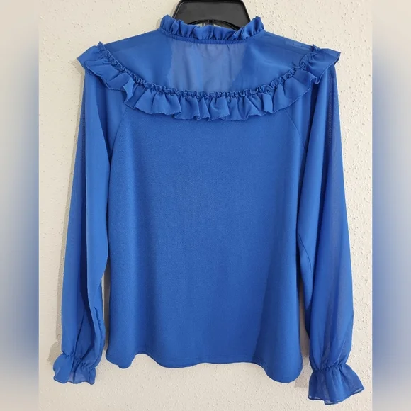 Kaily K Women's Blouse Baby Blue Long Sleeves Size M - Picture 5 of 8